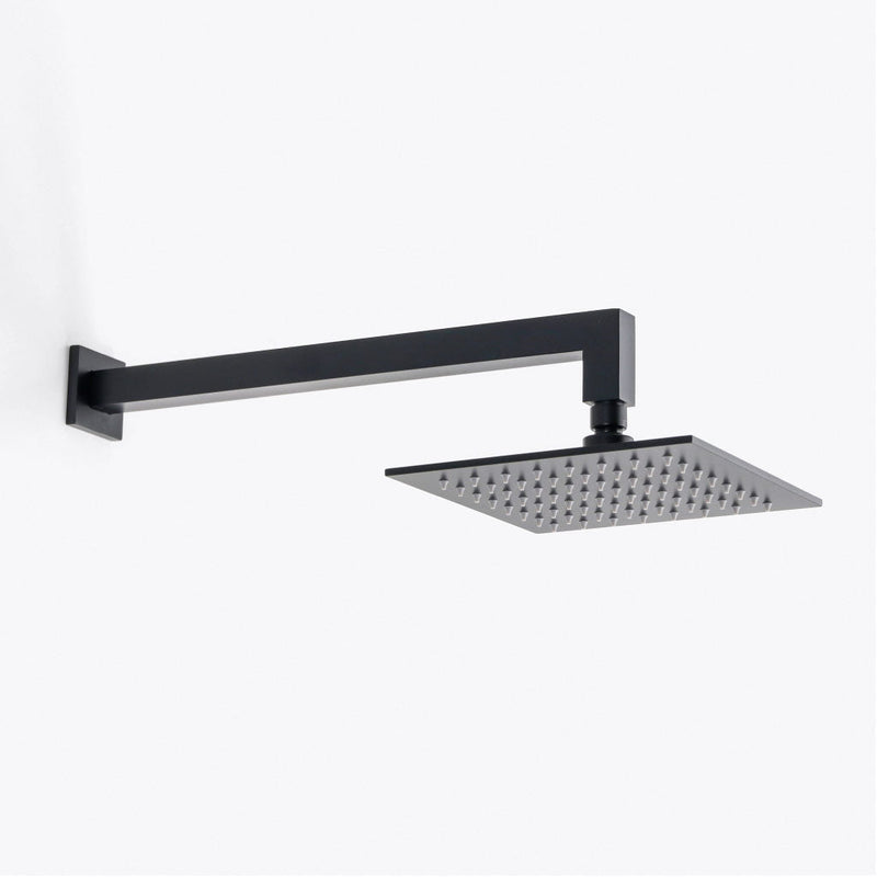 Devon 2-Way Shower Set With Hand Shower Column Set - Wall Mount - 8" Brass/Matt Black