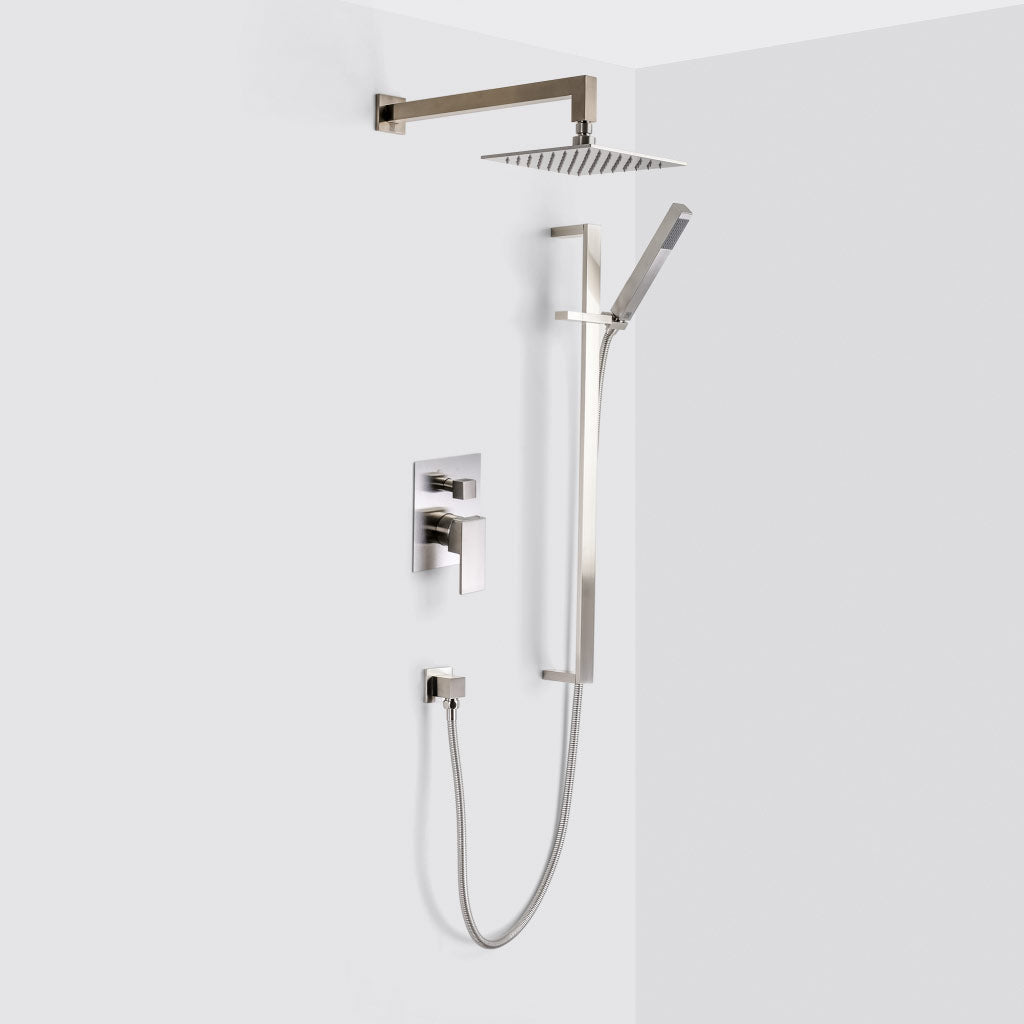 Devon 2-Way Shower Set With Hand Shower Column Set - Wall mount - 8"