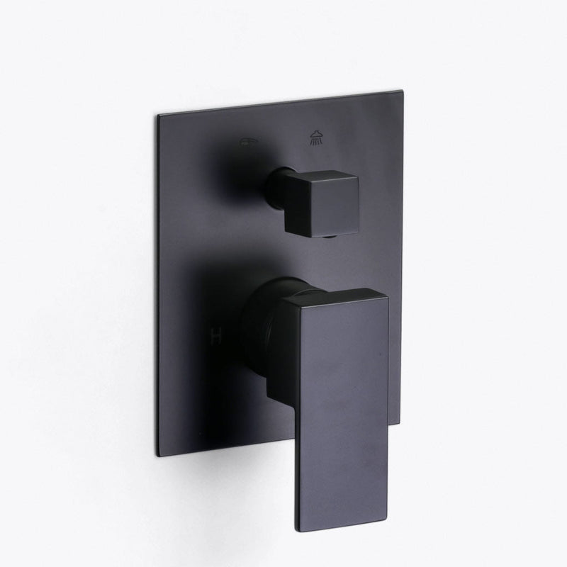 Devon 2-Way Shower Set With Hand Shower Column Set - Wall Mount - 12" Brass/Matt Black