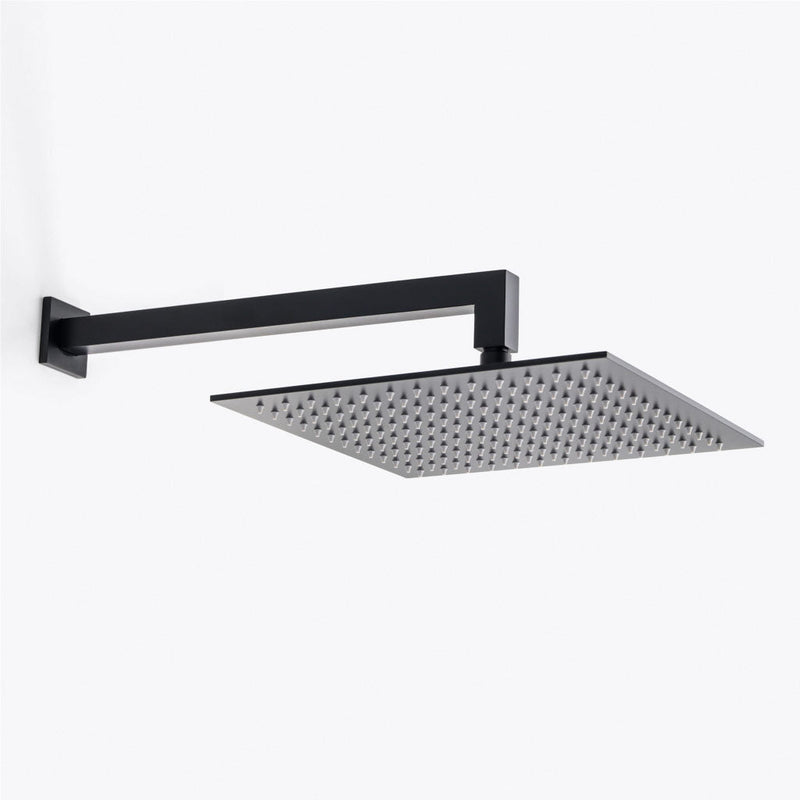 Devon 2-Way Shower Set With Hand Shower Column Set - Wall Mount - 12" Brass/Matt Black