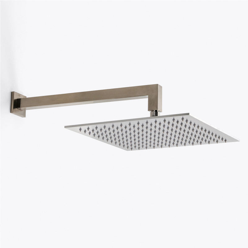 Devon 2-Way Shower Set With Hand Shower Column Set - Wall Mount - 12" Brass/Brushed Nickel