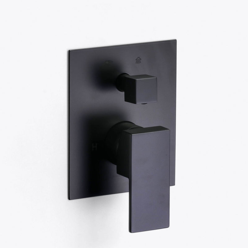 Devon 2-Way Shower Set With Tub Spout - Wall Mount - 8" Brass/Matt Black