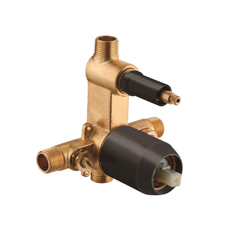 Devon 2-Way Shower Set With Tub Spout - Wall Mount - 8" Brass/Matt Black