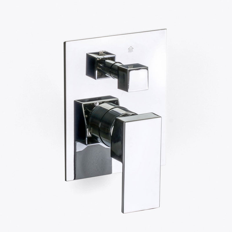 Devon 2-Way Shower Set With Hand Shower Set - Wall Mount - 12" Brass/Polished Chrome