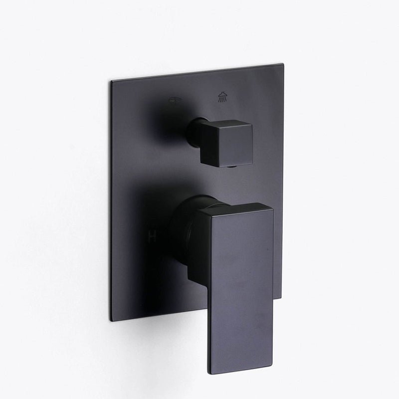 Devon 2-Way Shower Set With Hand Shower Set - Wall Mount - 12" Brass/Matt Black