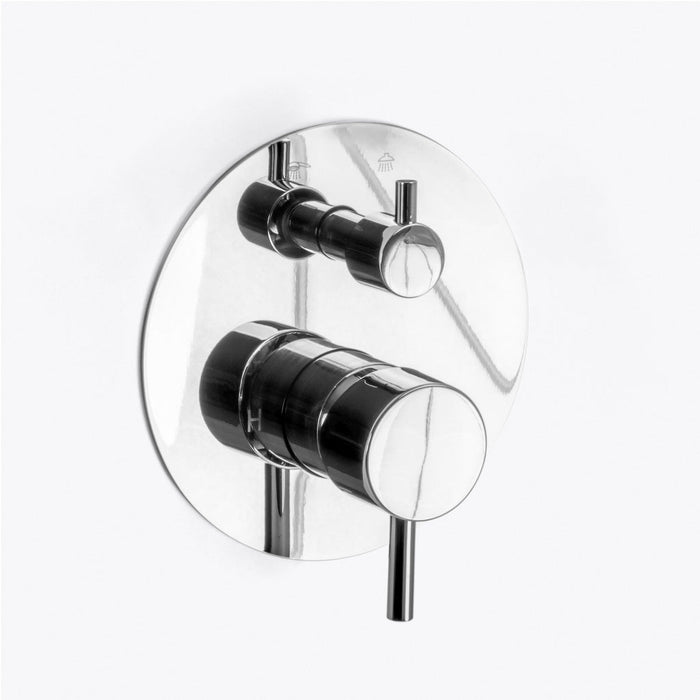 Metro 2-Way Pressure Balance Trim Complete Shower Set - Wall Mount - 8" Brass/Polished Chrome