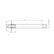 Metro Shower Arm - Ceiling Mount - 8" Brass/Matt Black