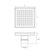 Shower Complements Grid Shower Drain - Floor Mount - 6" Stainless Steel/Polished Stainless Steel
