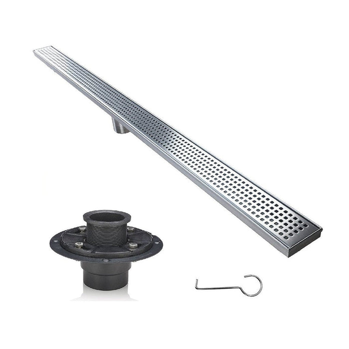 Shower Complements Linear Grid Shower Drain - Floor Mount - 48" Stainless Steel/Polished Stainless Steel