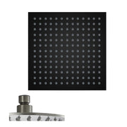 Devon Sharp Nozzles Shower Head - Wall Or Ceiling Mount - 12" Stainless Steel/Matt Black