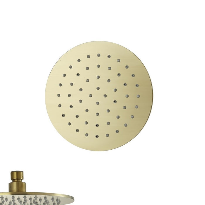 Metro Sharp Nozzles Shower Head - Wall Or Ceiling Mount - 8" Stainless Steel/Satin Brass