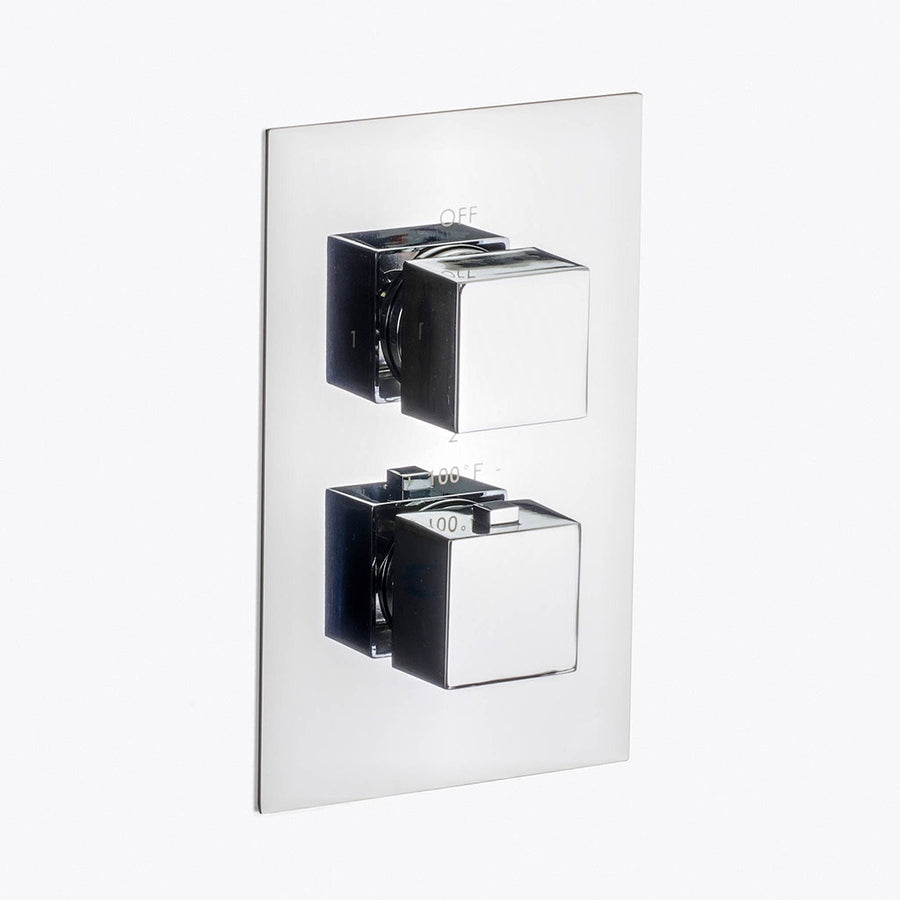 Devon 2-3 Way Thermostatic Shower Mixer - Wall Mount - 5W x 8H" Brass/Polished Chrome