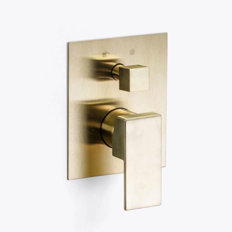 Devon 2 Way Pressure Balance Shower Mixer - Wall Mount - 7" Brass/Satin Brass