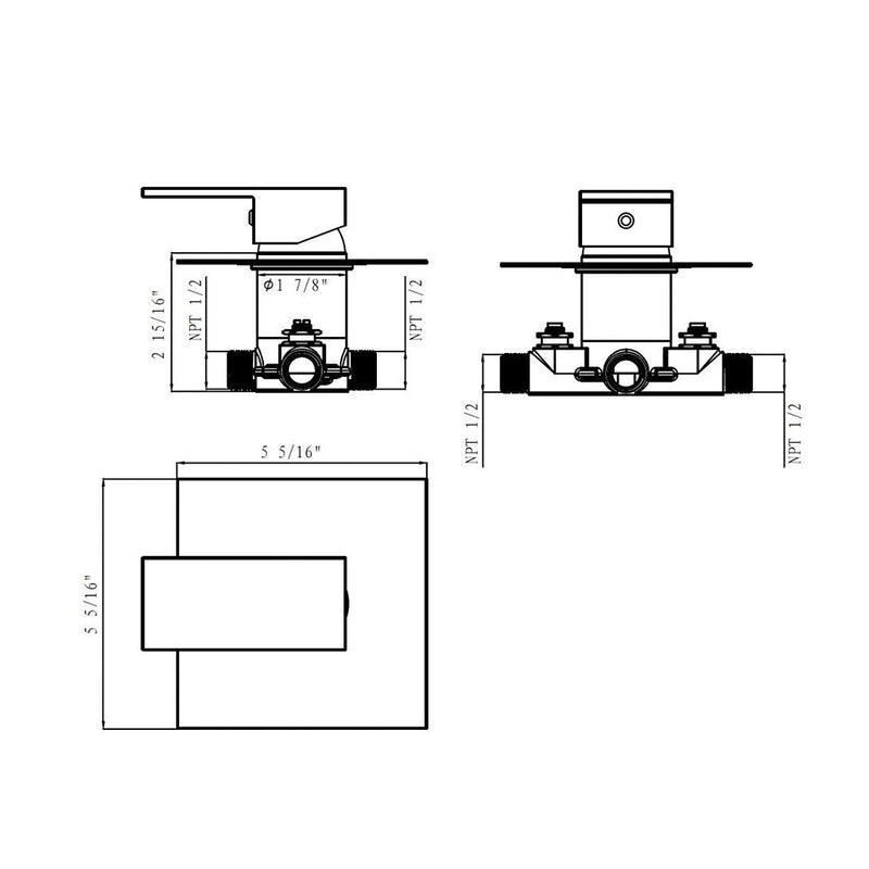 Devon 1 Way Pressure Balance Shower Mixer - Wall Mount - 1" Brass/Polished Chrome