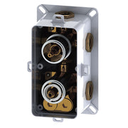 Devon Thermostatic 2-3 Way Shower Mixer - Wall Mount - 4" Brass/Brushed Nickel