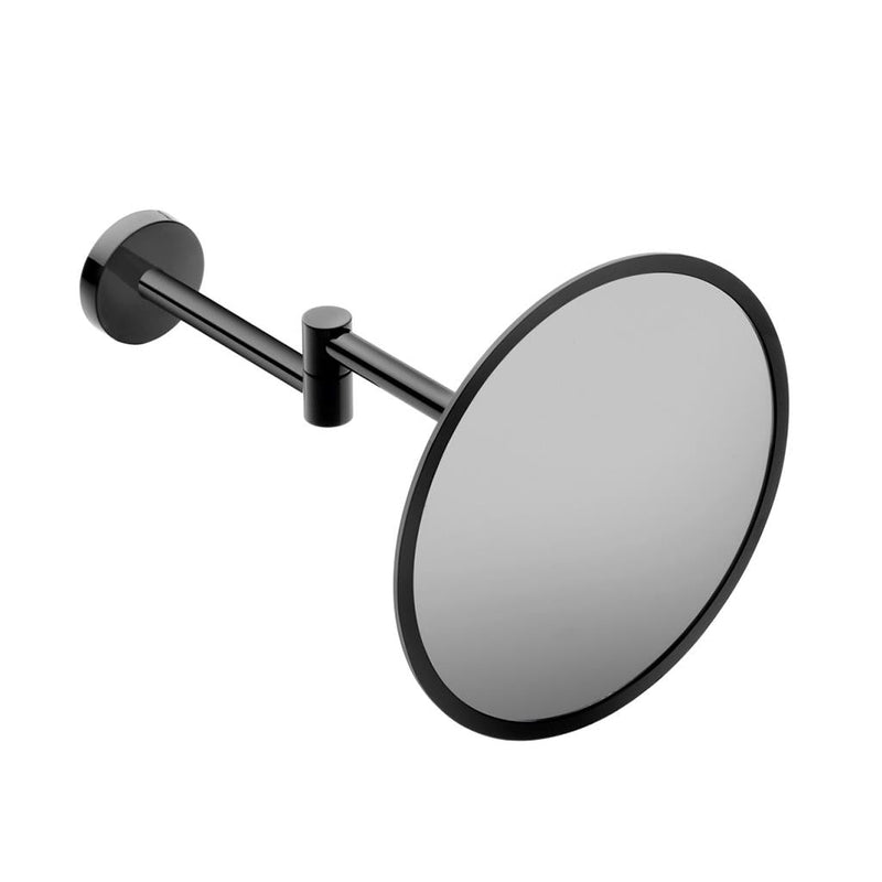 Black And White Make-Up Mirror - Wall Mount - 8" Glass/Plastic/Matt Black