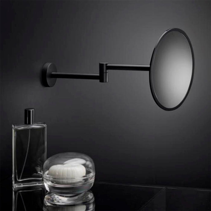 Black And White Make-Up Mirror - Wall Mount - 8" Glass/Plastic/Matt Black