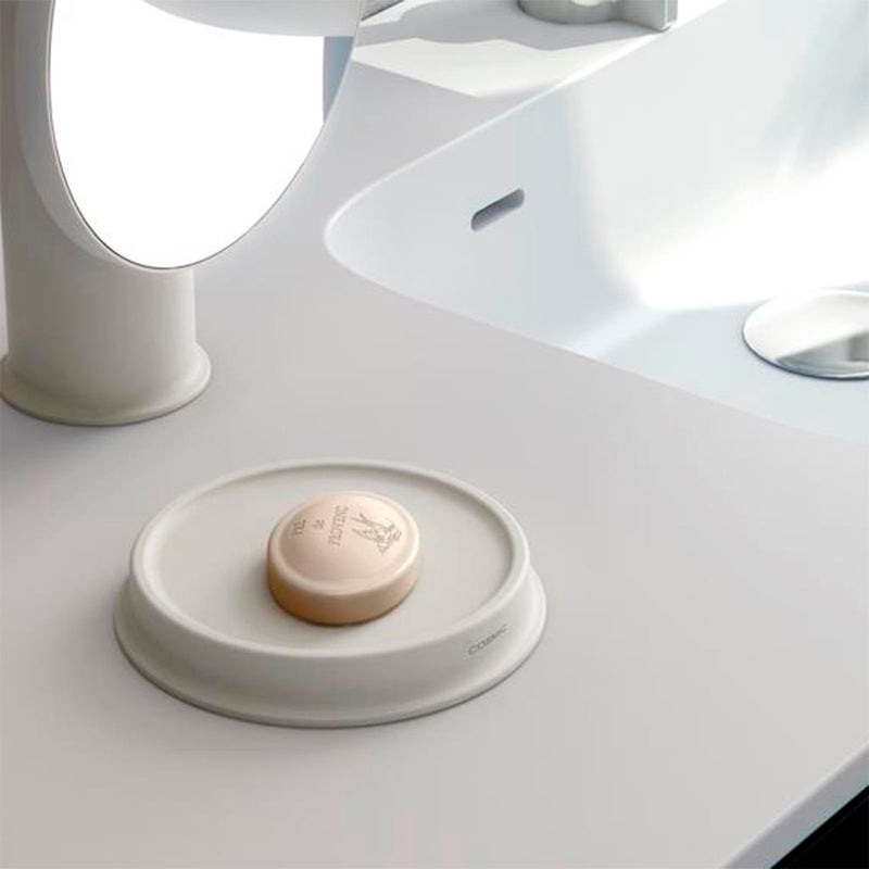 Geyser Soap Dish - Free Standing - 1" Brass/White