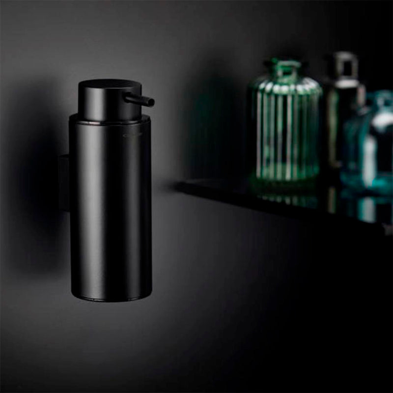 Black And White Soap Dispenser - Wall Mount - 7" Brass/Matt Black