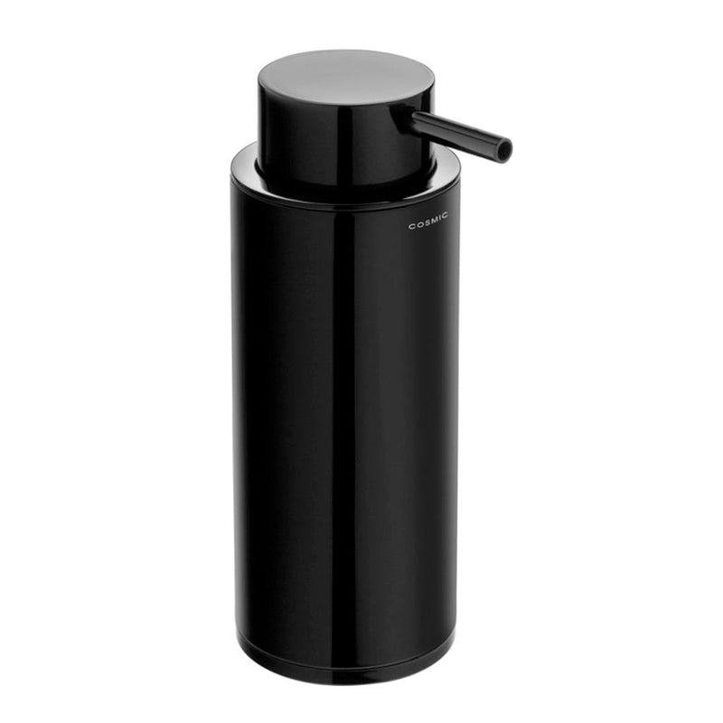 Black And White Soap Dispenser - Free Standing - 7" Brass/Black