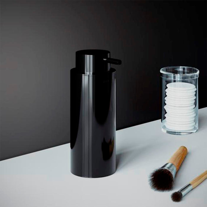 Black And White Soap Dispenser - Free Standing - 7" Brass/Black
