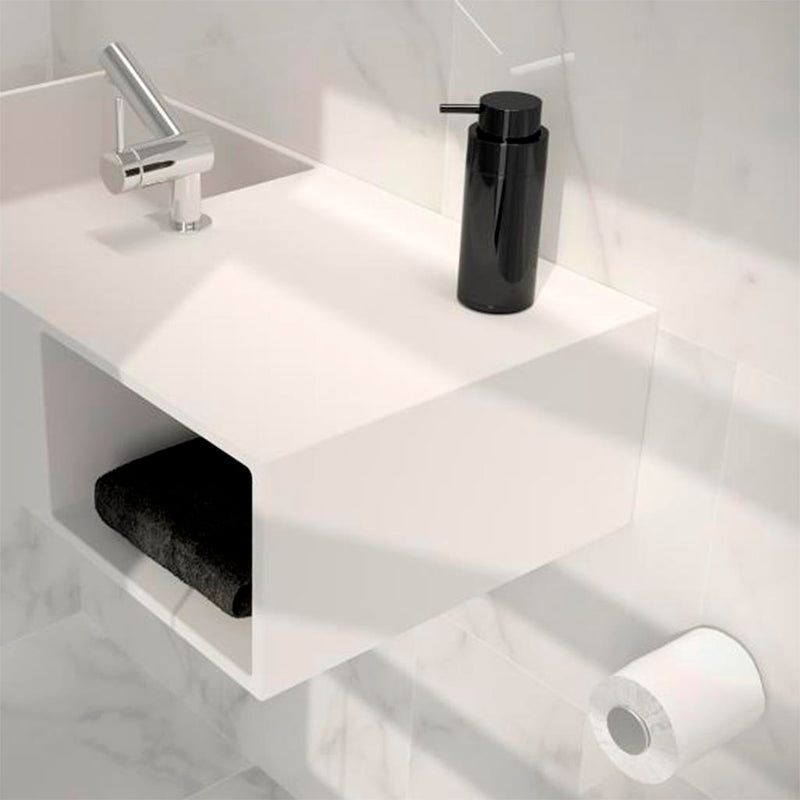 Black And White Soap Dispenser - Free Standing - 7" Brass/Black