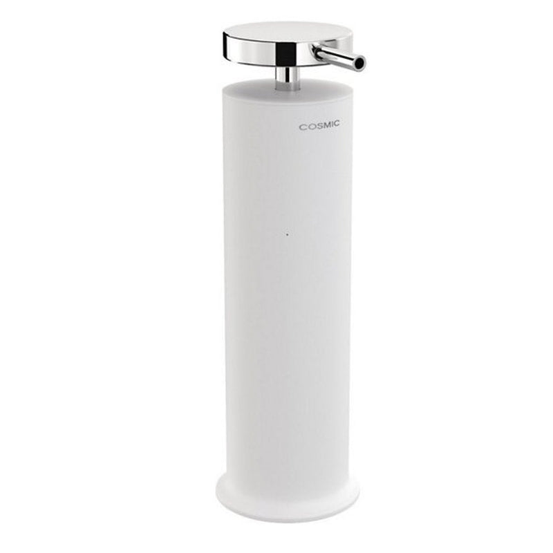 Geyser Soap Dispenser - Free Standing - 8" Brass/Matte White/Polished Chrome