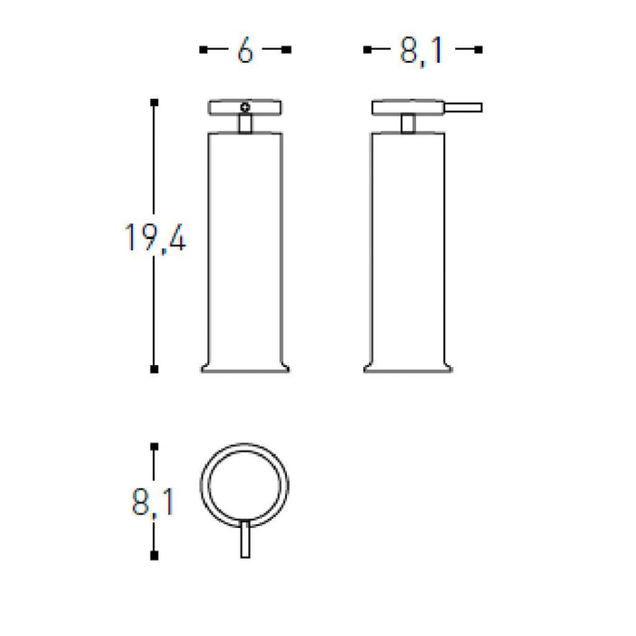 Geyser Soap Dispenser - Free Standing - 8" Brass/Matte White/Polished Chrome