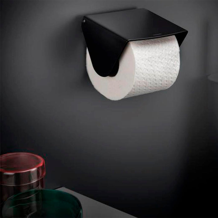 Black And White Toilet Paper Holder - Wall Mount - 4" Brass/Matt Black