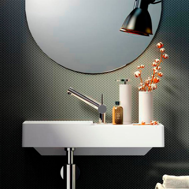 Geyser Toothbrush Holder - Free Standing - 6" Brass/White