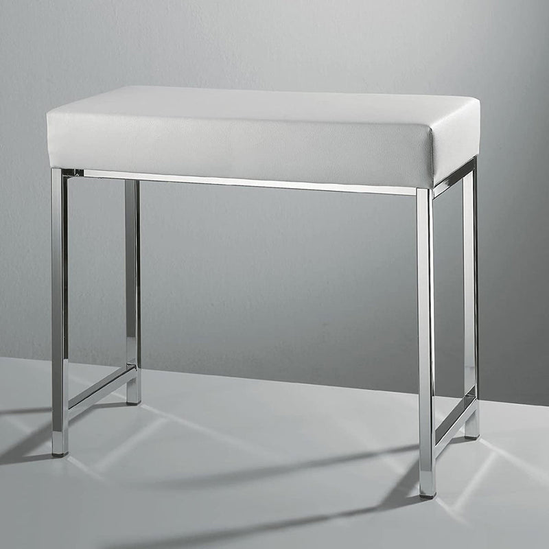 Universal Bathroom Seat - Free Standing - 21" Steel/Polished Chrome/White (Final Sale)