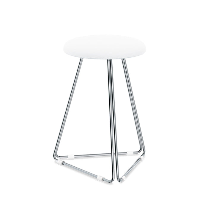 Basic Shower Seat - Free Standing - 21" Steel/Polished Chrome/White