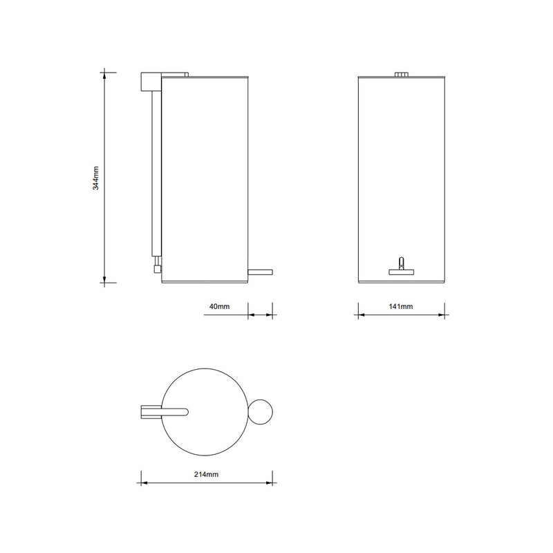 Bin 3 Lts Bathroom Trash Can - Free Standing - 13"