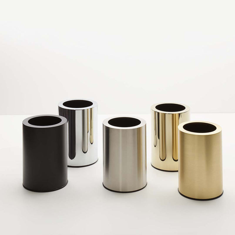 Basic 10 Lts Bathroom Trash Can - Free Standing - 10" Stainless Steel/Matte Stainless Steel