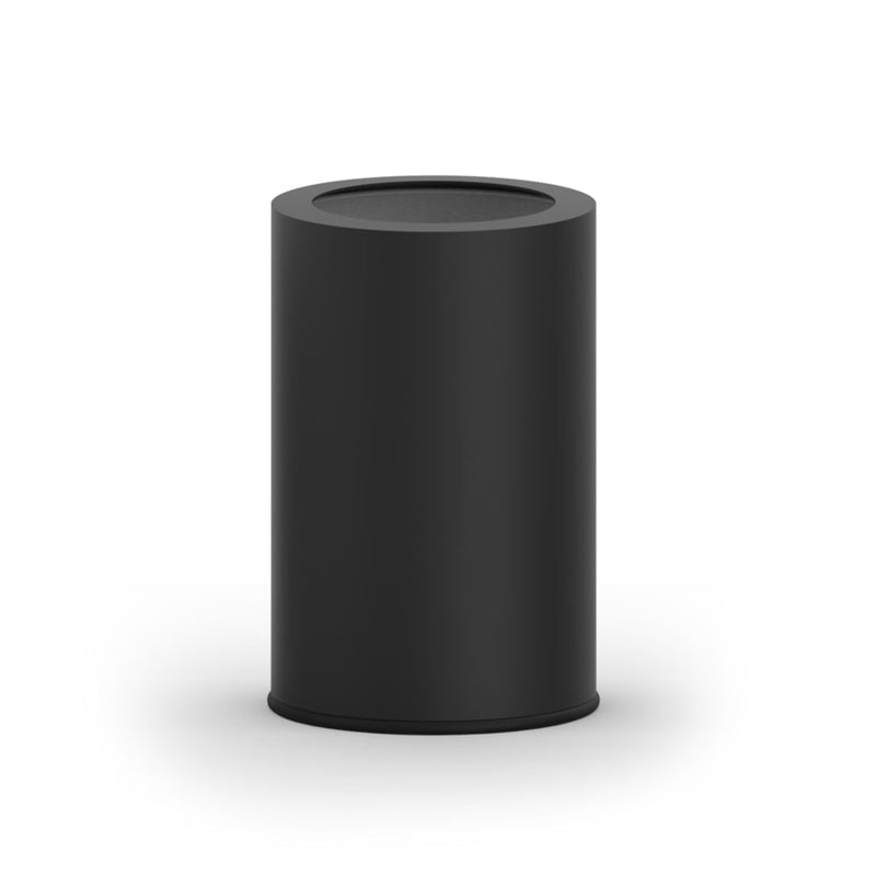 Basic 10 Lts Bathroom Trash Can - Free Standing - 10" Stainless Steel/Matt Black