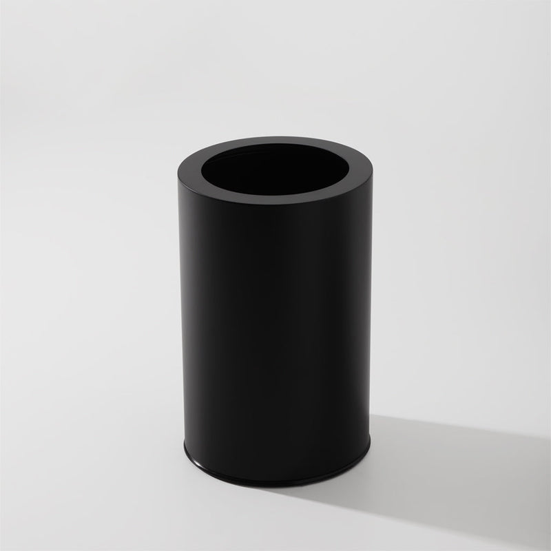 Basic 10 Lts Bathroom Trash Can - Free Standing - 10" Stainless Steel/Matt Black