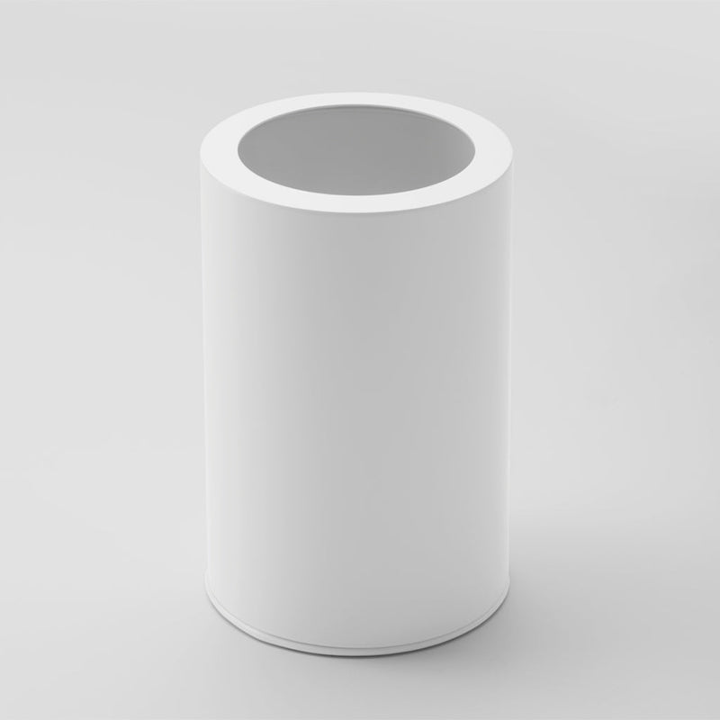 Basic 10 Lts Bathroom Trash Can - Free Standing - 10" Stainless Steel/Matt White