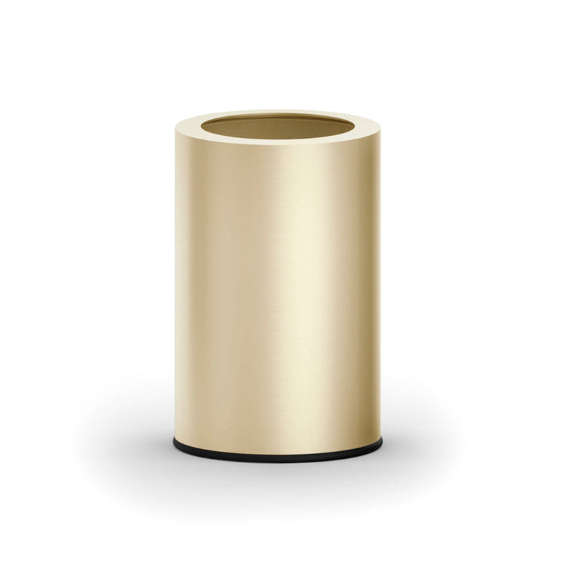 Basic 10 Lts Bathroom Trash Can - Free Standing - 10" Stainless Steel/Matt Gold