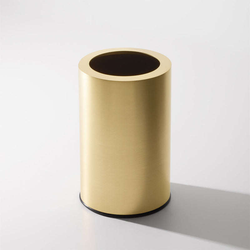 Basic 10 Lts Bathroom Trash Can - Free Standing - 10" Stainless Steel/Matt Gold