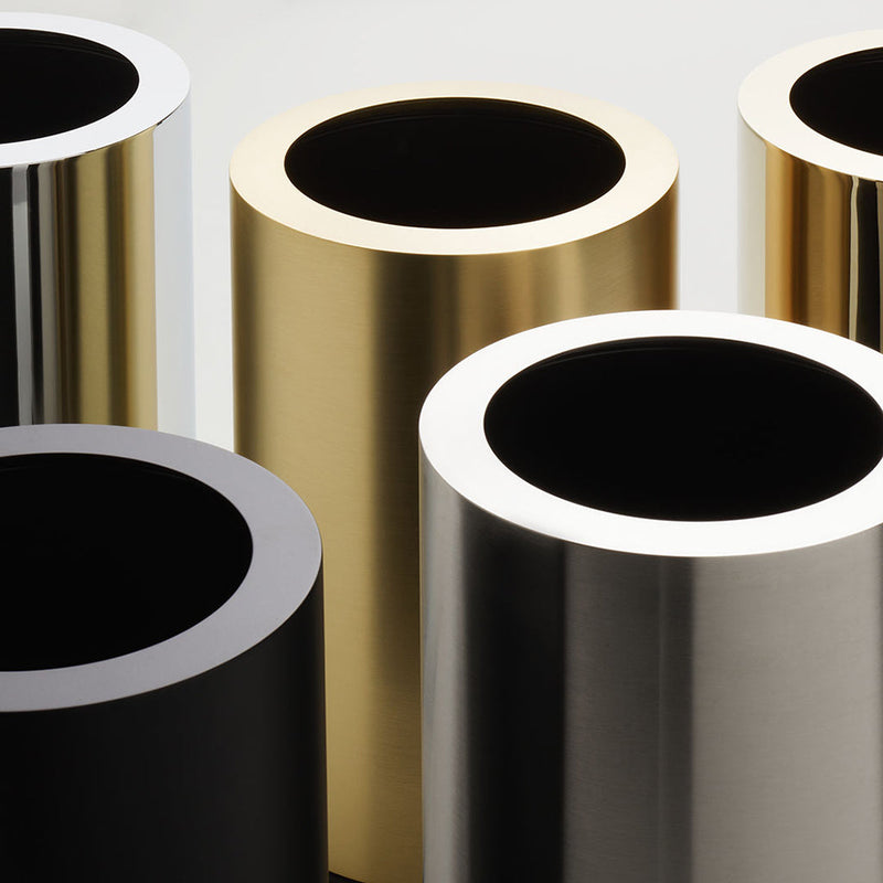 Basic 10 Lts Bathroom Trash Can - Free Standing - 10" Stainless Steel/Matt Gold