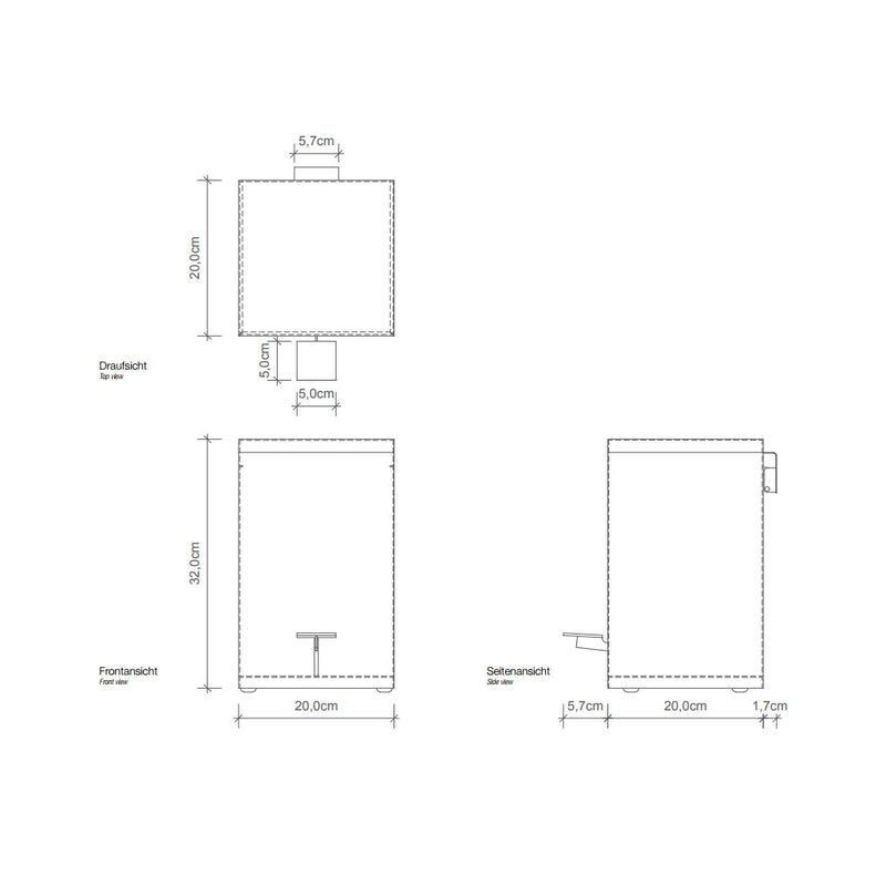 Corner 5 Lts Bathroom Trash Can - Free Standing - 5"