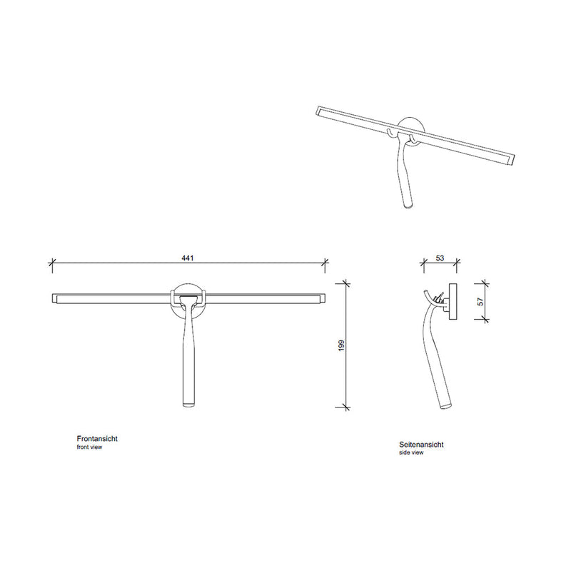 Quick Glass Wiper - Wall Mount - 7" Brass/Polished Chrome