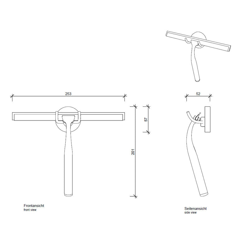 Quick Glass Wiper - Wall Mount - 7" Brass/Polished Chrome