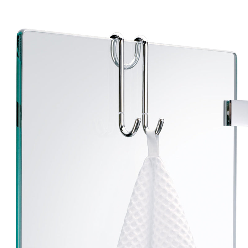 Basic Glass Door Hook - Free Standing - 1" Brass/Polished Chrome