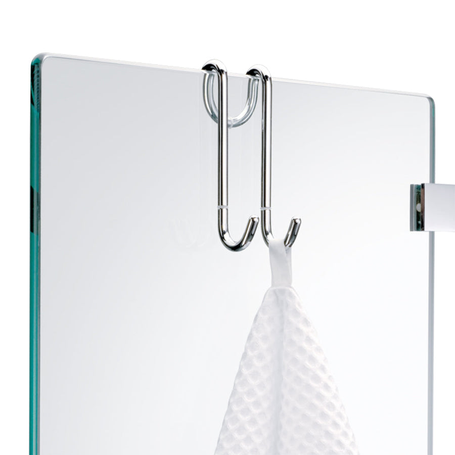 Basic Glass Door Hook - Free Standing - 1" Brass/Polished Chrome