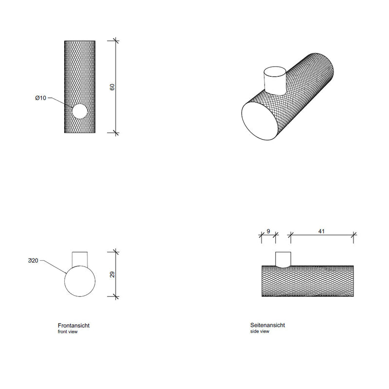 Club Hook - Wall Mount - 2" Brass/Matt Black/Chrome