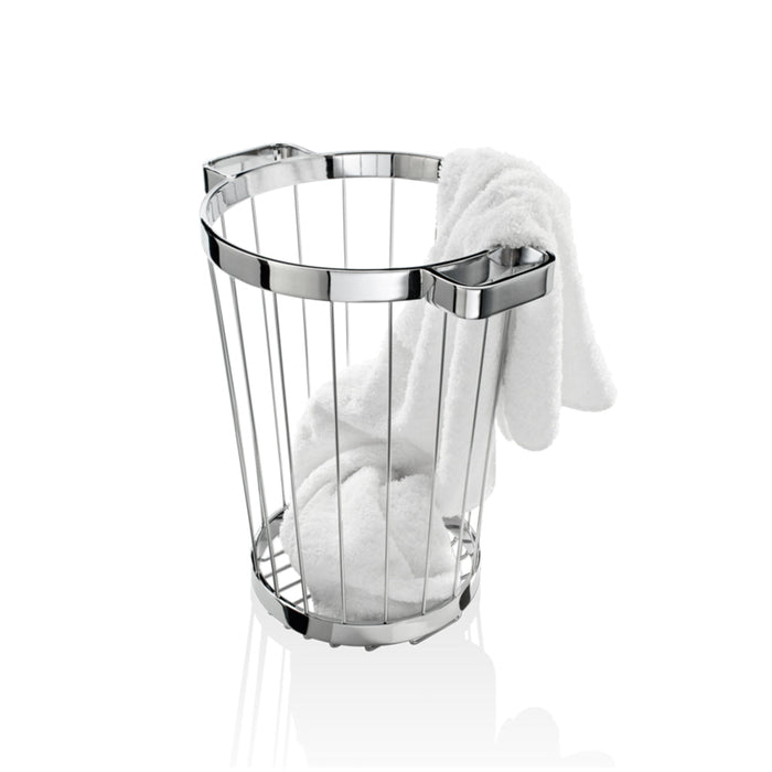 Classic 22 Lts Laundry Basket - Free Standing - 10" Stainless Steel/Polished Chrome