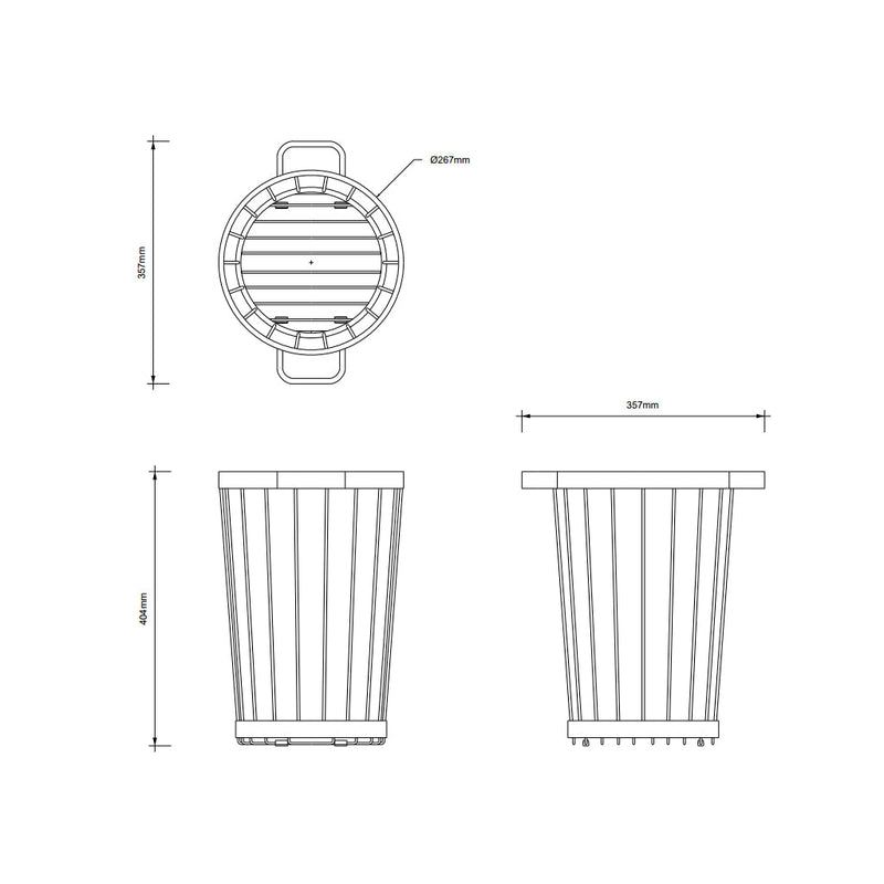 Classic 22 Lts Laundry Basket - Free Standing - 10" Stainless Steel/Polished Chrome