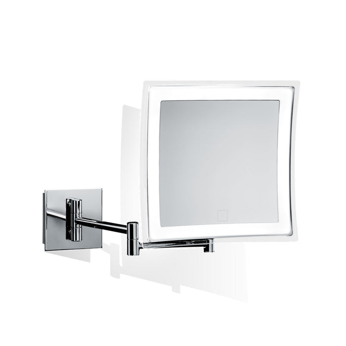 Universal 5X Led Touch Make-Up Mirror - Wall Mount - 8" Brass/Polished Chrome