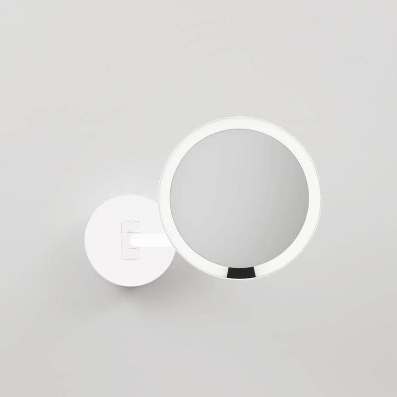 Just Look 5x Make-Up Mirror - Wall Mount - 9" Crystal Glass/Metal/Matt White